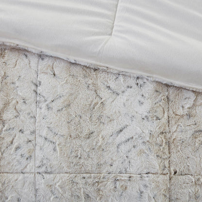 King Size Faux Fur Comforter and Pillow Set