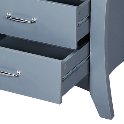 Colt Accent Table by Unique Piece Furniture in blue-gray with chrome curved drawer pulls on Tampa Home & Garden Store