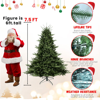 HouseOfZazla full-shaped 6 ft Christmas tree with 1673 PE/PVC tips, hinged branches, stand on Tampa Home & Garden Store