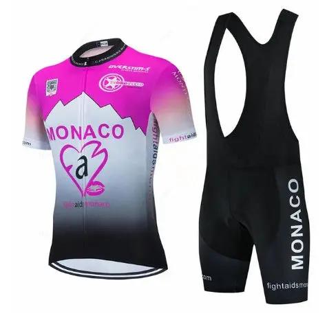 Purple Men Short Sleeve Suspender Cycling Suit