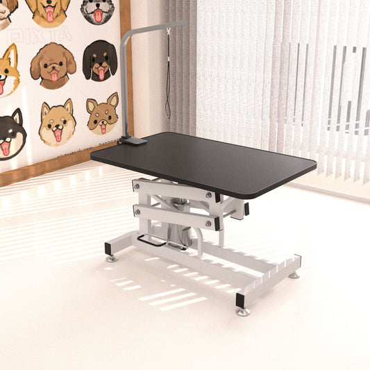 Hydraulic Dog Grooming Table Z-Lift Heavy Duty Big Size Black/White HouseOfZazla on Tampa Home & Garden Store