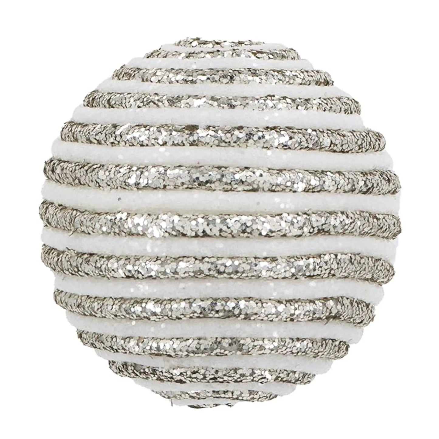 Christmas sequined garland rolls, white and silver, set of 12 decorative strands on Tampa Home & Garden Store