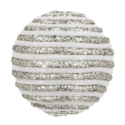 Christmas sequined garland rolls, white and silver, set of 12 decorative strands on Tampa Home & Garden Store