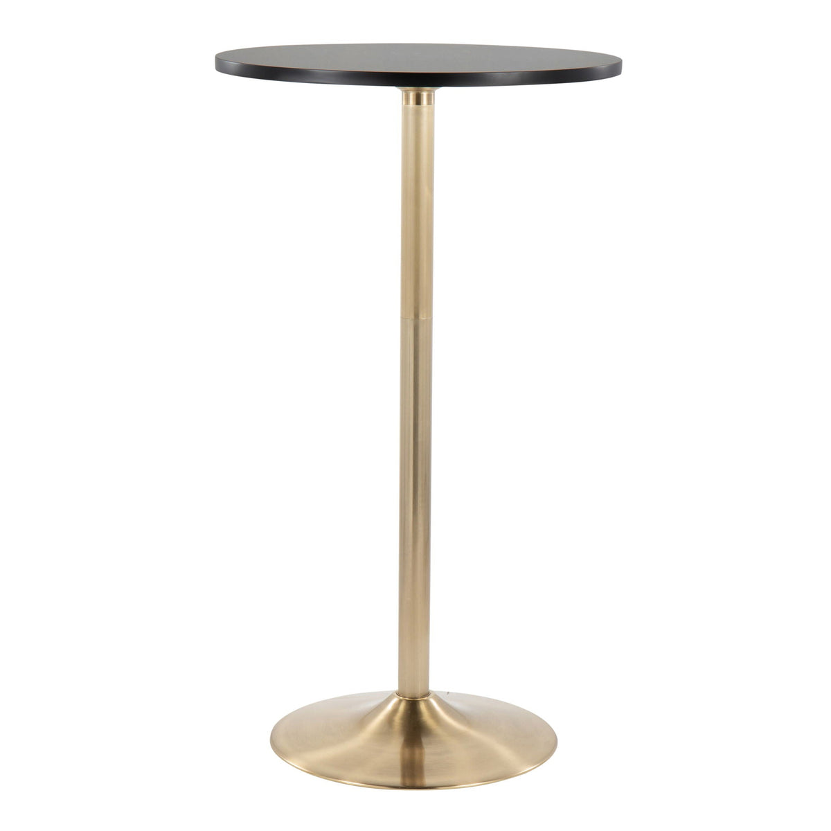 Pebble adjustable height table with dark wood top and brass pedestal base by HouseOfZazla on Tampa Home & Garden Store