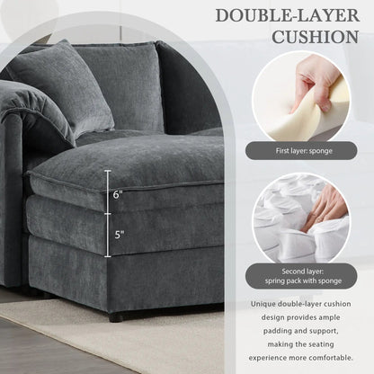 Modular sectional sofa with deep, wide seats and movable ottoman – cloud couch set on Tampa Home & Garden Store