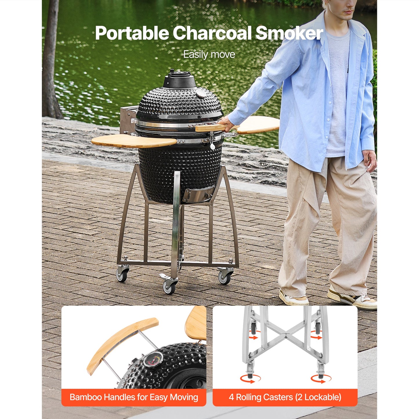 Heavy Duty Kamado Charcoal Smoker and Grill