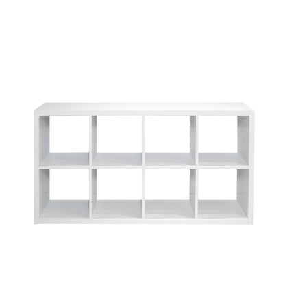 Smart Cube 8-Cube Organizer Storage with Opened Back Shelves 2 X 4 Cube Bookcase Book Shleves for Home Office (White) - Tampa Home & Garden Store
