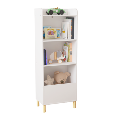 Kids 4-Tier Bookcase Children's Book Display Bookshelf Toy Storage Cabinet Organizer for Children's Room Playroom - Tampa Home & Garden Store