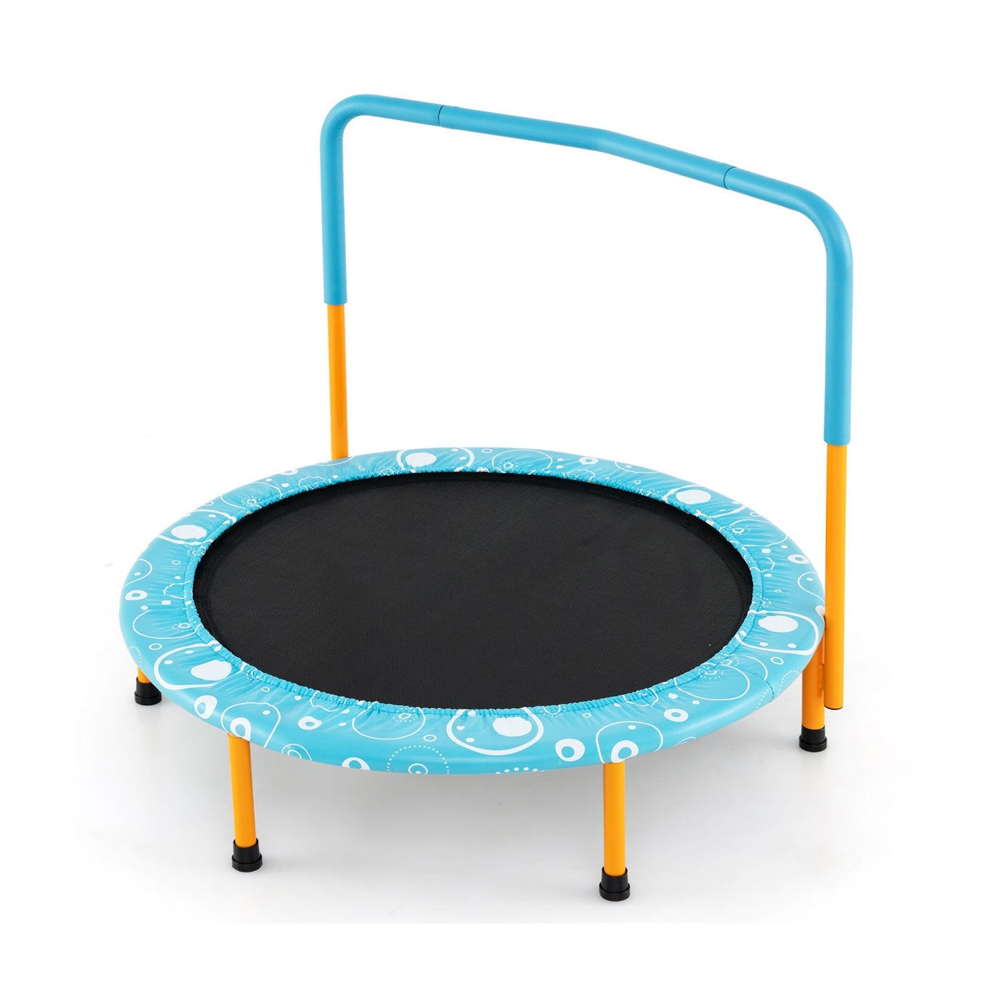 36 Inch Kids Trampoline Mini Rebounder with Full Covered Handrail-Blue