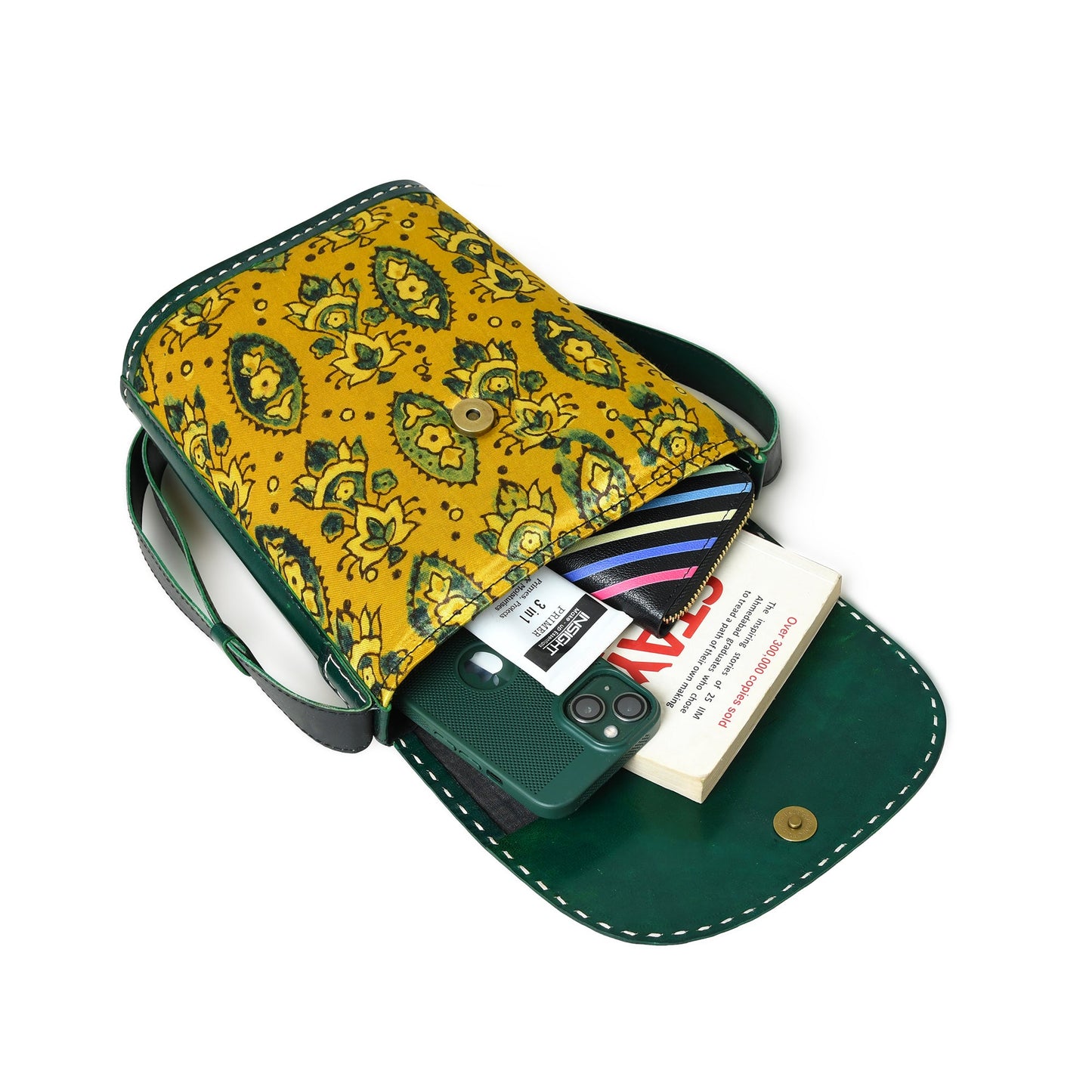 Vibrant Heritage Ajrakh Satchel - Tampa Home & Garden Store