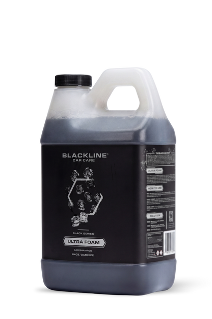Blackline Car Care Ultra Foam car shampoo bottle with handle, dark label on Tampa Home & Garden Store