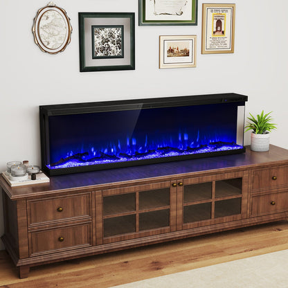 36/40/50/60 Inch Wide 3-Sided Electric Fireplace Insert with Remote Control and 12 Flame Colors
