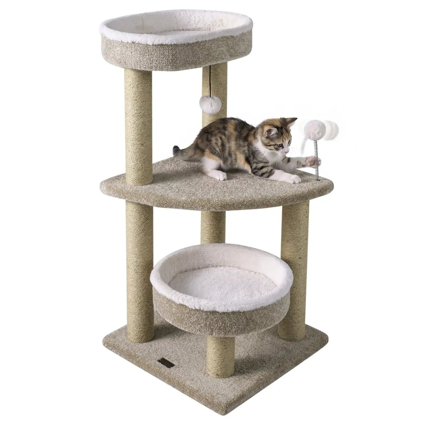 Cat Tree with Plush Perches and Scratching Posts