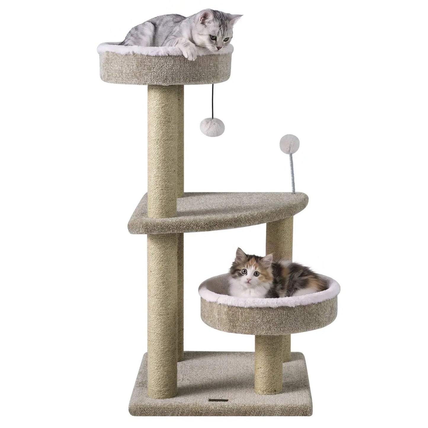 Cat Tree with Plush Perches and Scratching Posts