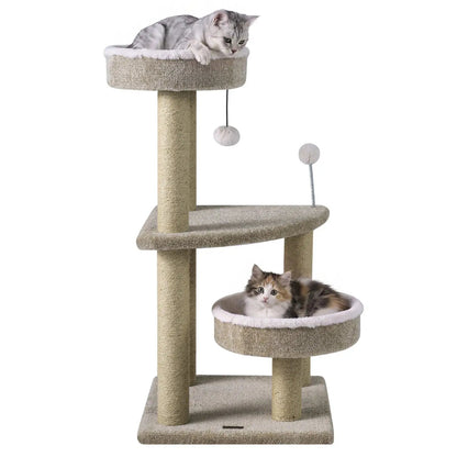Cat Tree with Plush Perches and Scratching Posts