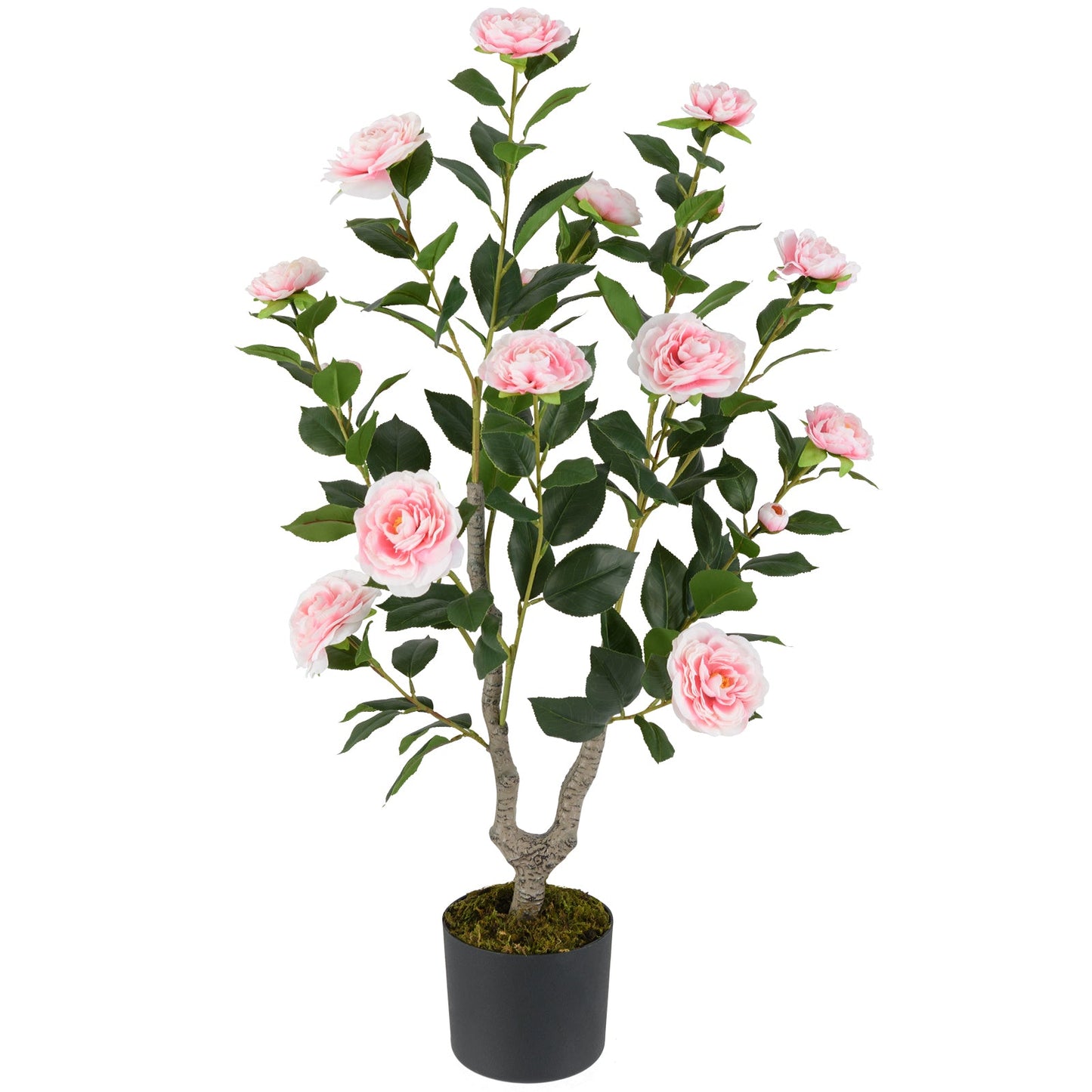 Árbol de Camelia Artificial de 36 Pulgadas con Flor Floreciente, 1 Unidad - Naranja