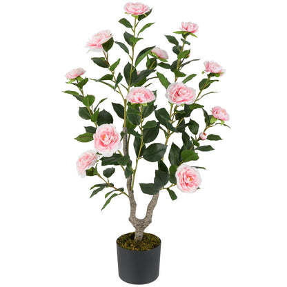 Árbol de Camelia Artificial de 36 Pulgadas con Flor Floreciente, 1 Unidad - Naranja