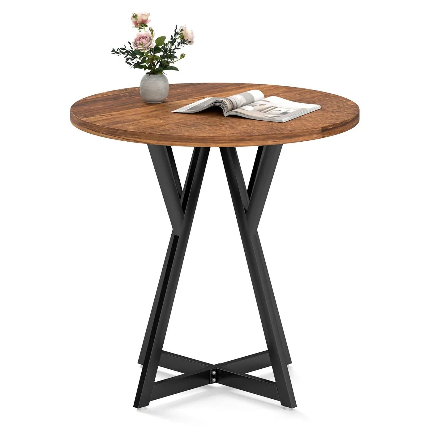 Round Dining Table 36 Inch with Pedestal Base