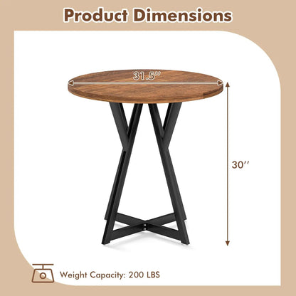 Round Dining Table 36 Inch with Pedestal Base
