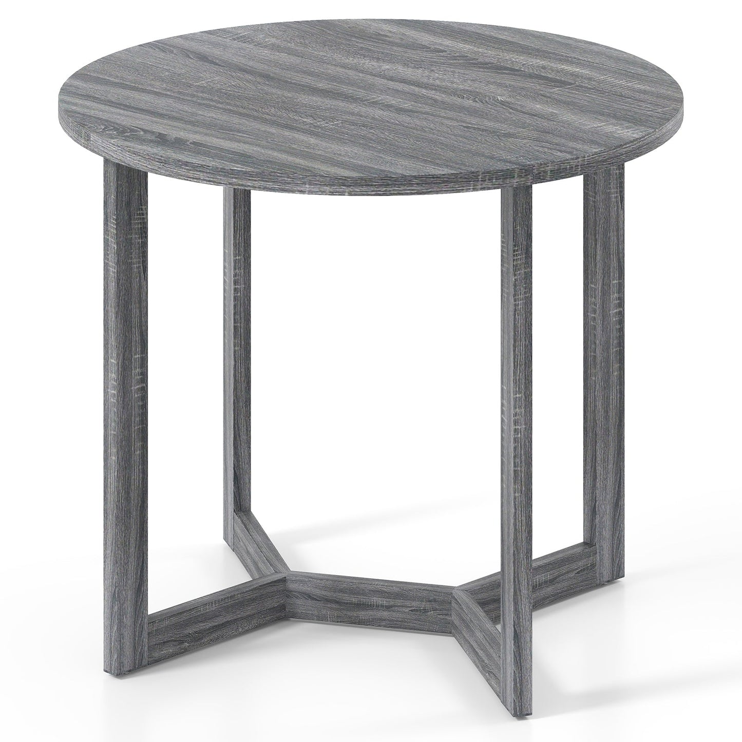 36 Inch Round Wood Dining Table for 2-4 People with Wing-shaped Pedestal Base-Black