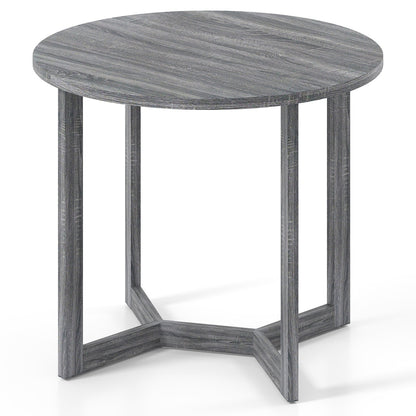 36 Inch Round Wood Dining Table for 2-4 People with Wing-shaped Pedestal Base-Black