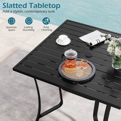 36in Square Patio Table with Umbrella Hole Black