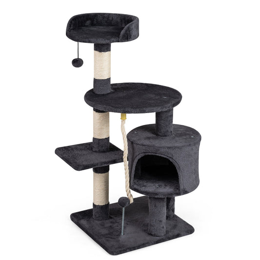 36 Inch Tall Kitten Tower with Condo and Plush Perch - Tampa Home & Garden Store