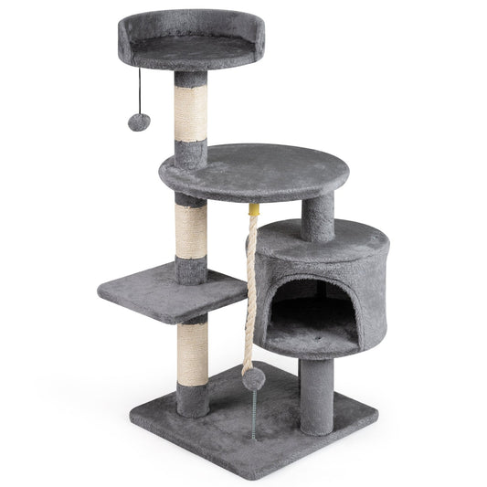 36 Inch Tall Kitten Tower with Condo and Plush Perch - Tampa Home & Garden Store