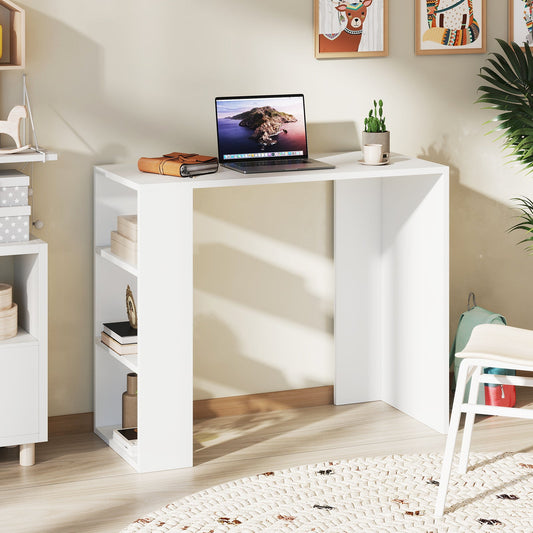 36 Inch White Computer Desk with 3 Open Shelves for Home Office Study-White - Tampa Home & Garden Store