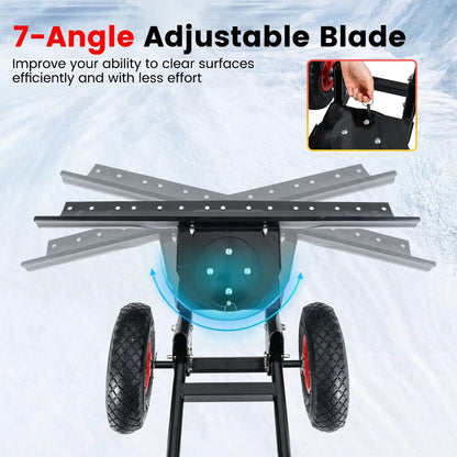 DirectDeals 36-inch snow shovel with wheels, black, adjustable-angle blade on Tampa Home & Garden Store