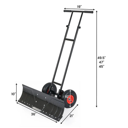 36-Inch snow shovel with wheels, adjustable angle, black DirectDeals on Tampa Home & Garden Store