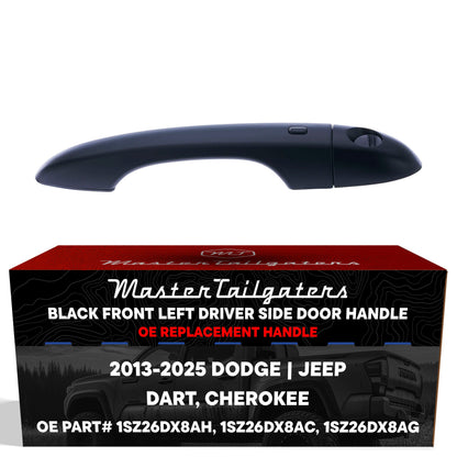 Exterior door handle black, front-left with keyhole for Dodge Dart and Jeep Cherokee on Tampa Home & Garden Store