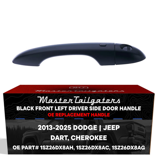 Exterior door handle black, front-left with keyhole for Dodge Dart and Jeep Cherokee on Tampa Home & Garden Store