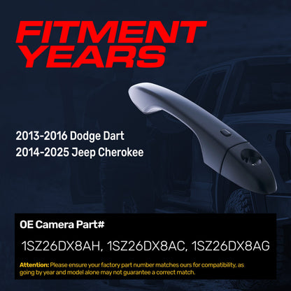 Exterior black door handle with keyhole, front left for Dodge Dart and Jeep Cherokee on Tampa Home & Garden Store