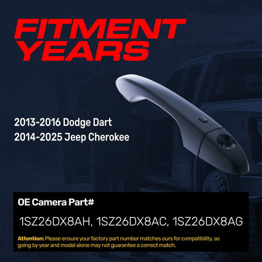 Exterior black door handle with keyhole, front left for Dodge Dart and Jeep Cherokee on Tampa Home & Garden Store