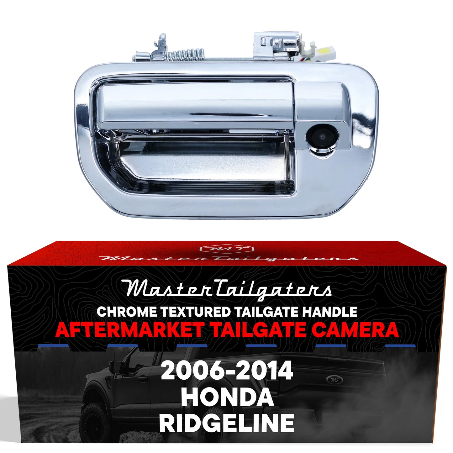 Chrome tailgate handle with backup camera Master Tailgaters for Honda Ridgeline 2006-2014 on Tampa Home & Garden Store