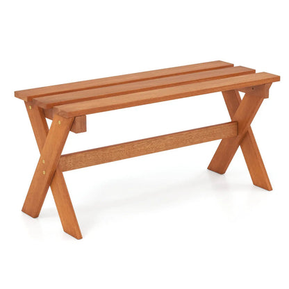 Outdoor Wood Bench Set 2 36 Inch Patio Seating