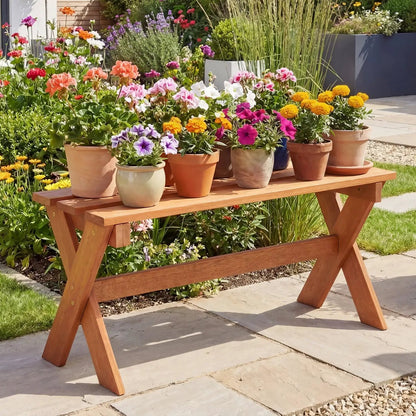 Outdoor Wood Bench Set 2 36 Inch Patio Seating