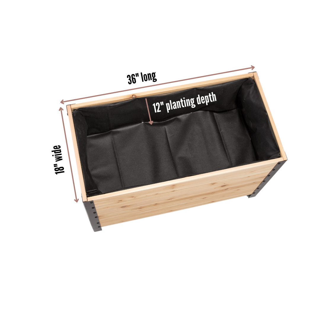 18" x 36" Cedar Planter Box - 24" TALL