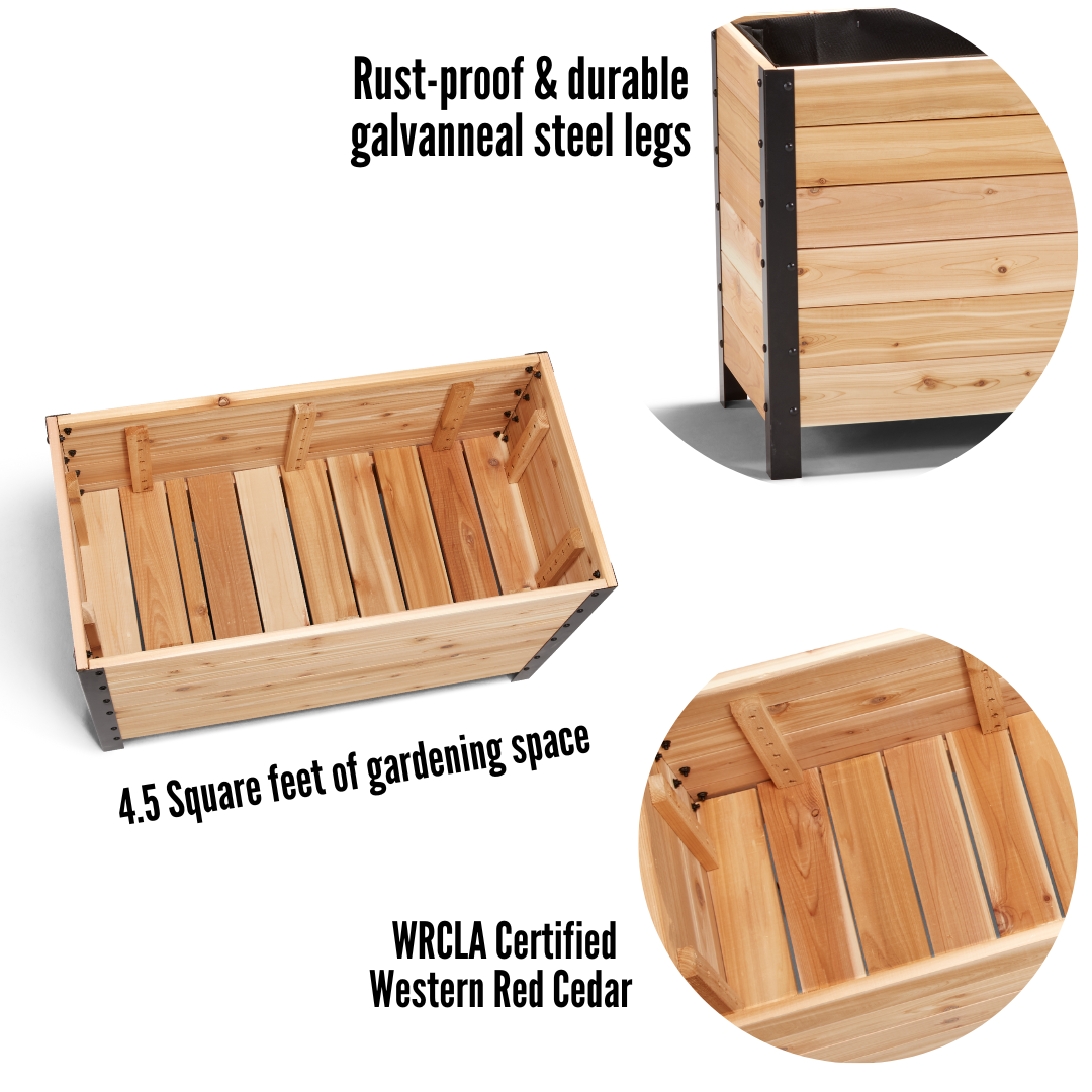 18" x 36" Cedar Planter Box - 24" TALL