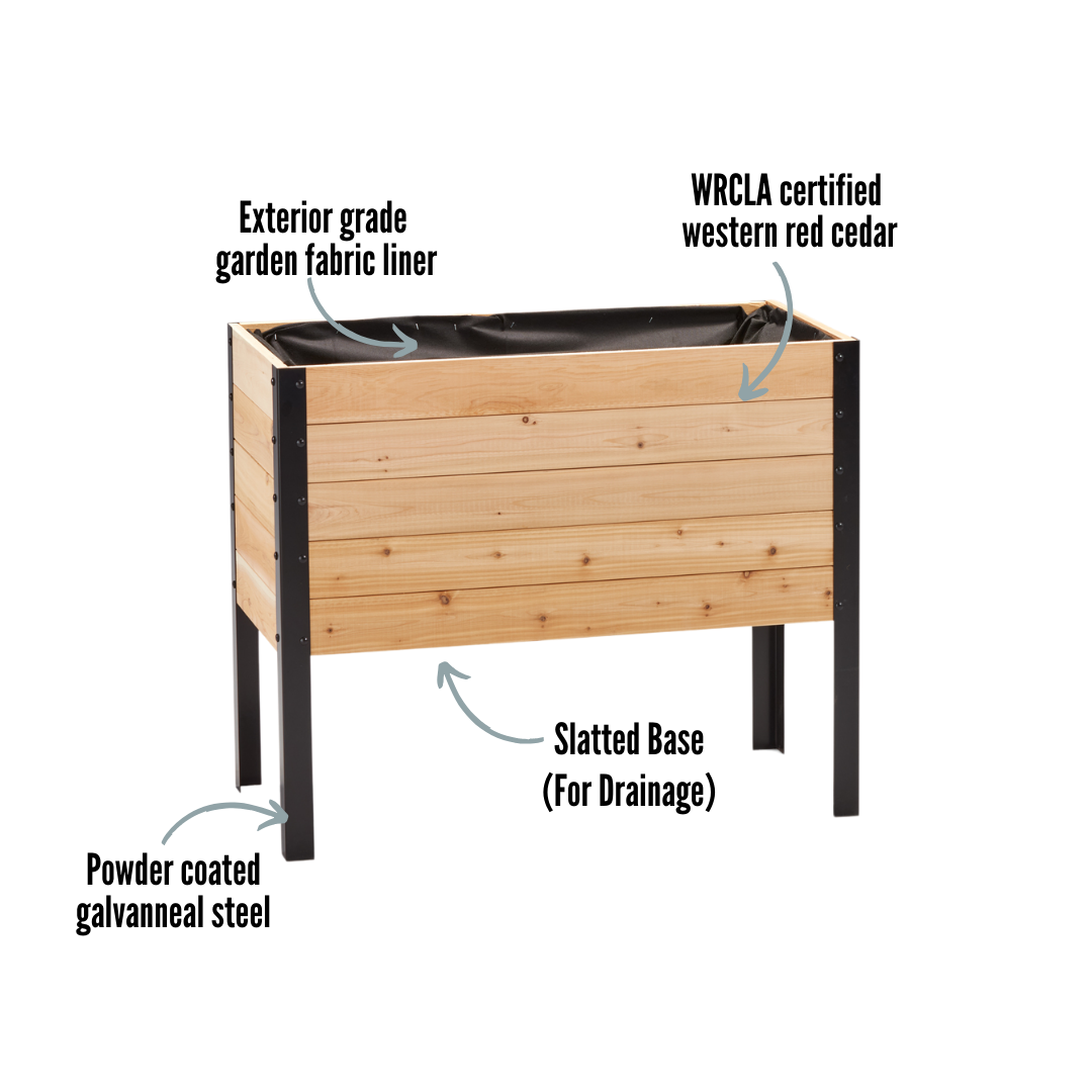 18" x 36" Elevated Cedar Garden Bed | 30" TALL