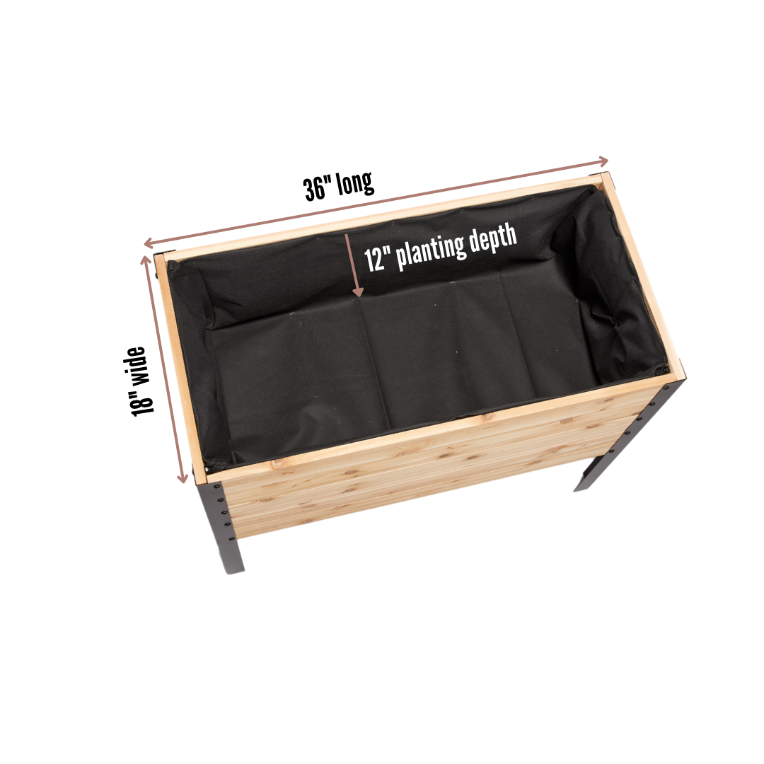 18" x 36" Elevated Cedar Garden Bed | 30" TALL