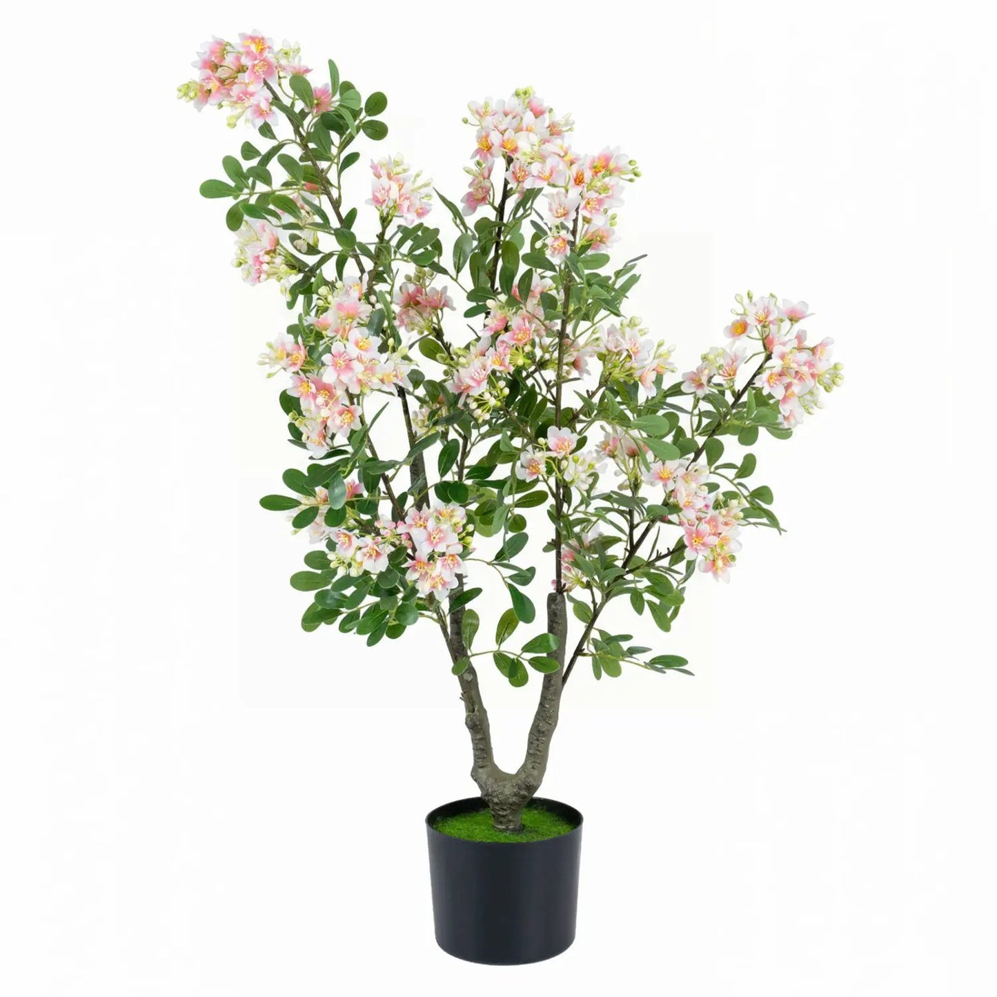Artificial Impatiens Tree 36 Inch Pink Flowers