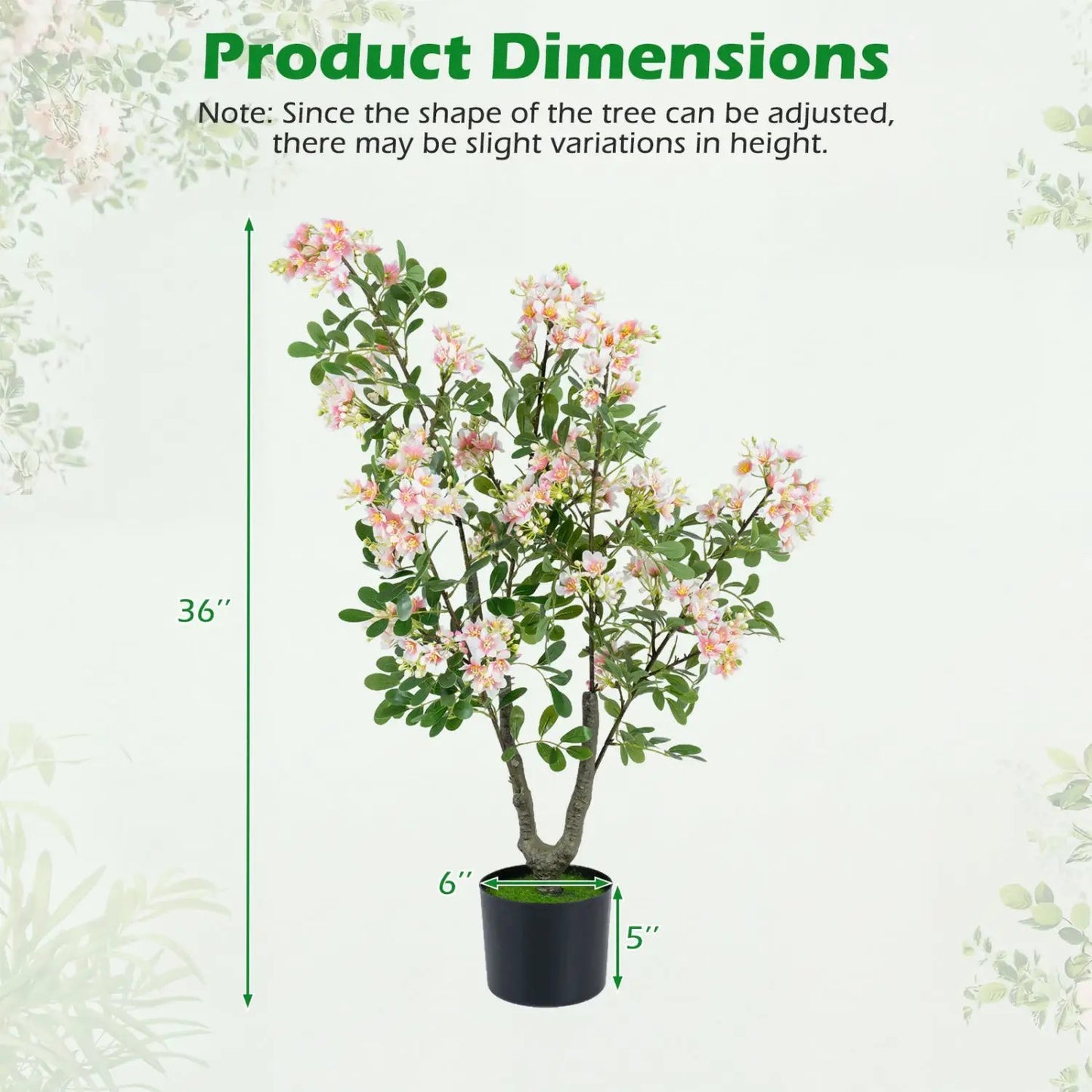 Impatiens Tree 36 Inch with Flowers Pink