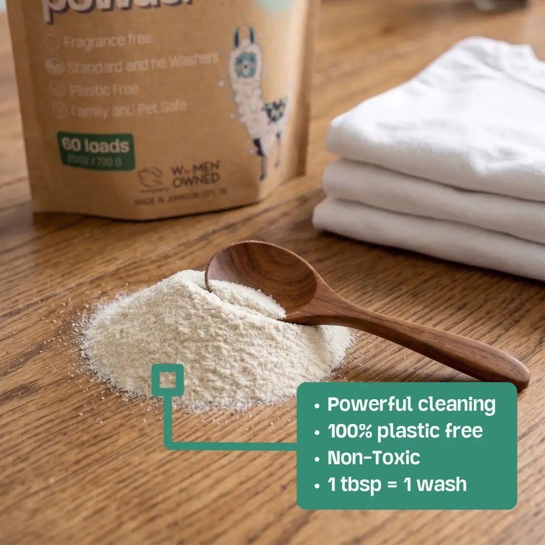 Fragrance-free laundry powder by Green Llama, 60 loads, cardboard packaging on Tampa Home & Garden Store