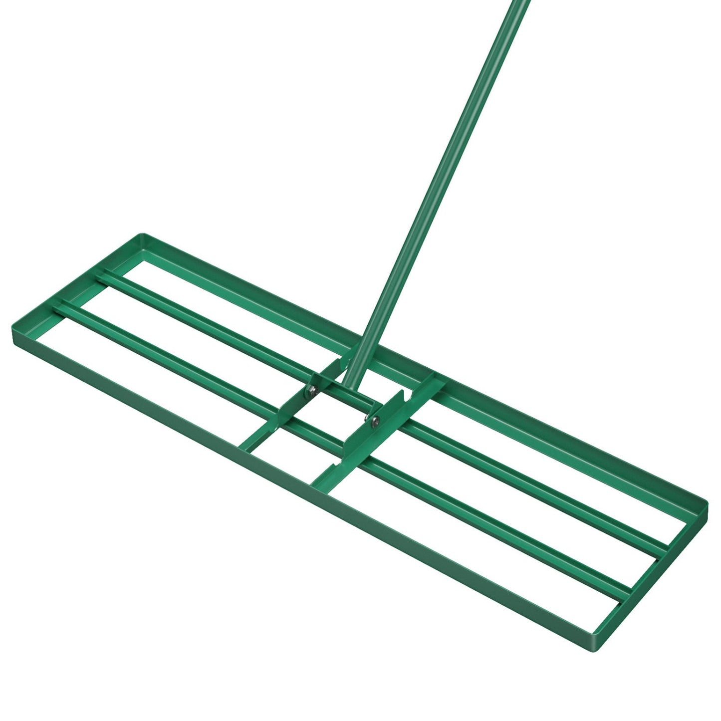 Rastrillo nivelador de césped de 36 x 10 pulgadas con mango ergonómico - Negro