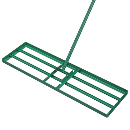 Rastrillo nivelador de césped de 36 x 10 pulgadas con mango ergonómico - Negro