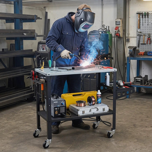 DirectDeals Welding Table 36x18in with 144 fixture holes and lockable wheels on Tampa Home & Garden Store