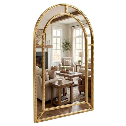 36 x 24 Inch Decorative Mirror With Beaded Frame