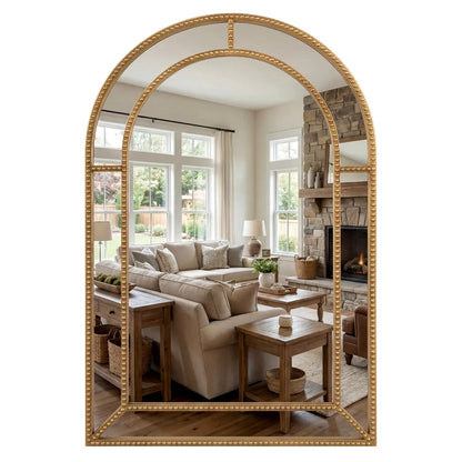 36 x 24 Inch Decorative Mirror With Beaded Frame